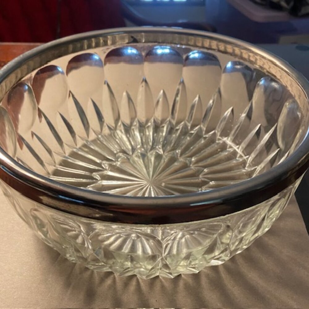 Leonard Crystal Bowl  Silver Plated